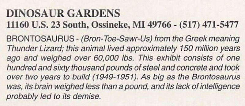 Dinosaur Gardens - Vintage Postcard